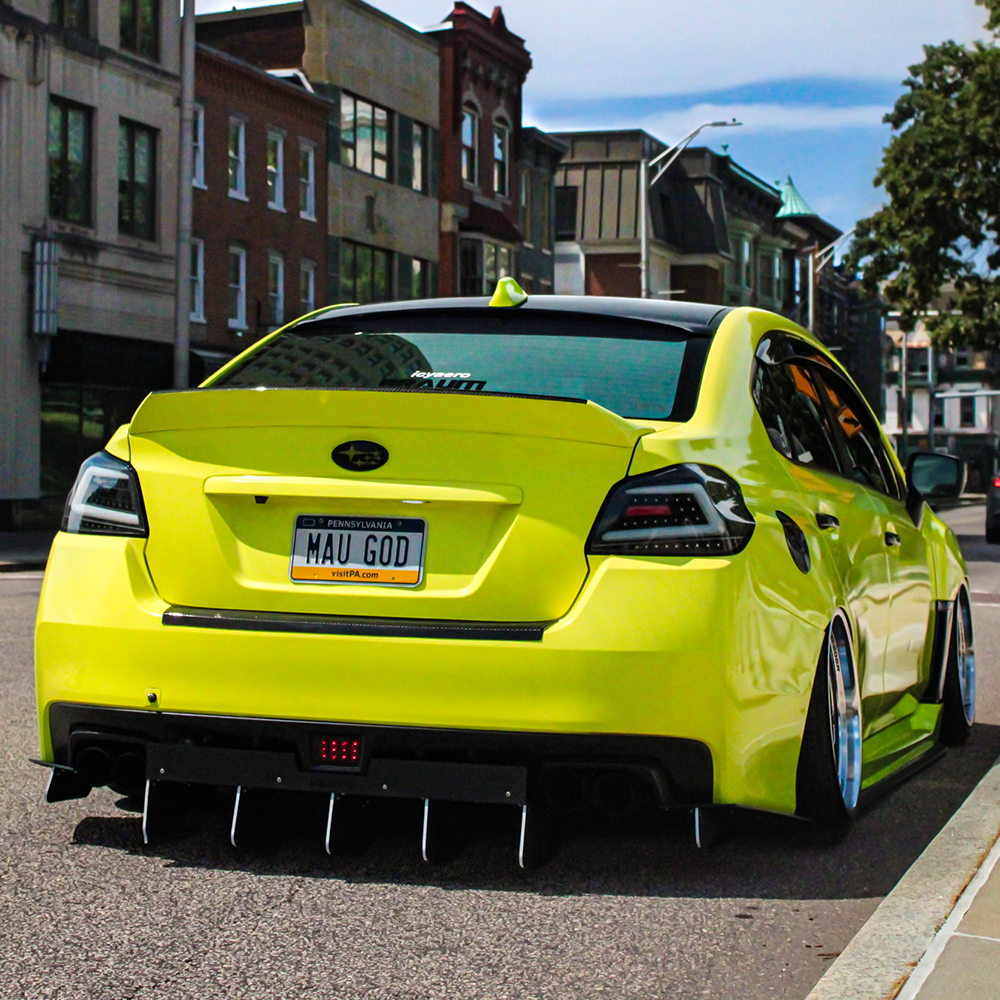 2015-2021 Subaru WRX / STI VA - Rear Diffuser - Carbon Print + Red Trim