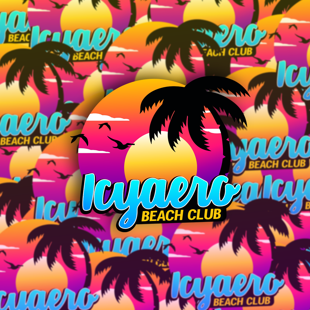 icyaero beach club sticker