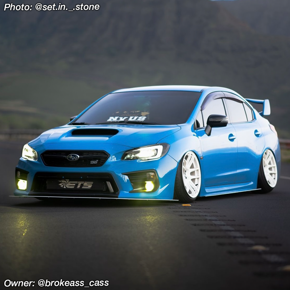 CS-Style Front Bumper Lip Spoiler For 2015-2021 Subaru WRX STi - 3-Piece ABS Black
