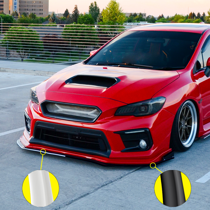 2015-2021 Subaru WRX / STI VA - Gloss Black + Red Trim Side Skirts